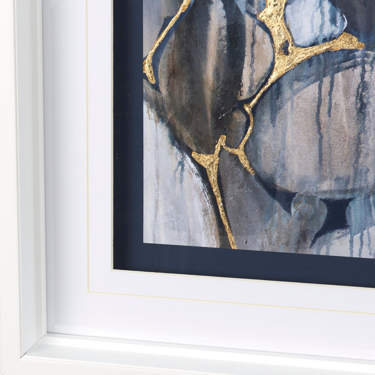 River Rocks by Liz Jardine a Hand Embellished Textured Framed Art Print Matted under Glass by Mercana at Eve Furniture