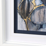 River Rocks by Liz Jardine a Hand Embellished Textured Framed Art Print Matted under Glass by Mercana at Eve Furniture