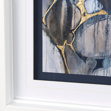 River Rocks by Liz Jardine a Hand Embellished Textured Framed Art Print Matted under Glass by Mercana at Eve Furniture