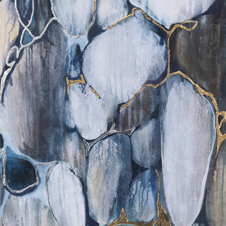 River Rocks by Liz Jardine a Hand Embellished Textured Framed Art Print Matted under Glass by Mercana at Eve Furniture