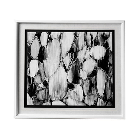 River Rocks by Liz Jardine a Hand Embellished Textured Framed Art Print Matted under Glass by Mercana at Eve Furniture