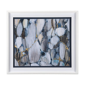 River Rocks by Liz Jardine a Hand Embellished Textured Framed Art Print Matted under Glass by Mercana at Eve Furniture