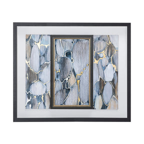 River Rocks by Liz Jardine a Hand Embellished Textured Framed Art Print Matted under Glass by Mercana at Eve Furniture