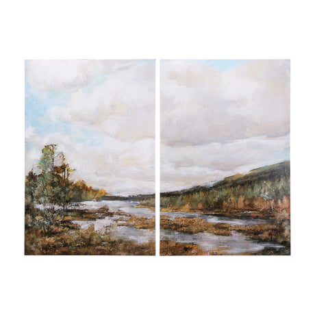 River Valley by Mercana Studio a Hand Embellished Textured Canvas by Mercana at Eve Furniture