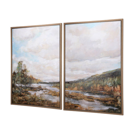 River Valley by Mercana Studio a Hand Embellished Textured Framed Canvas by Mercana at Eve Furniture