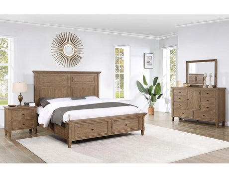 Riverdale Driftwood 4-Piece King Storage Platform Bedroom Set by Steve Silver at Eve Furniture