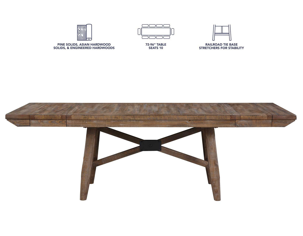 Riverdale Oatmeal/Driftwood Trestle Dining Room Set by Steve Silver at Eve Furniture
