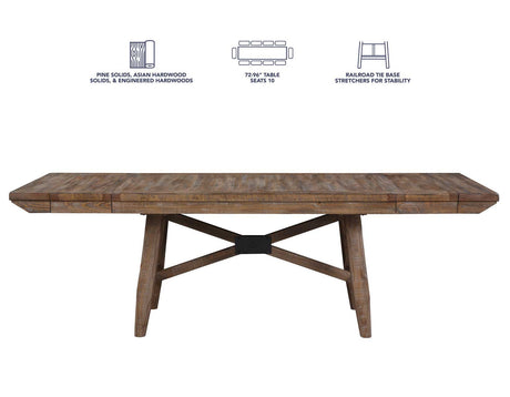 Riverdale Oatmeal/Driftwood Trestle Dining Room Set by Steve Silver at Eve Furniture