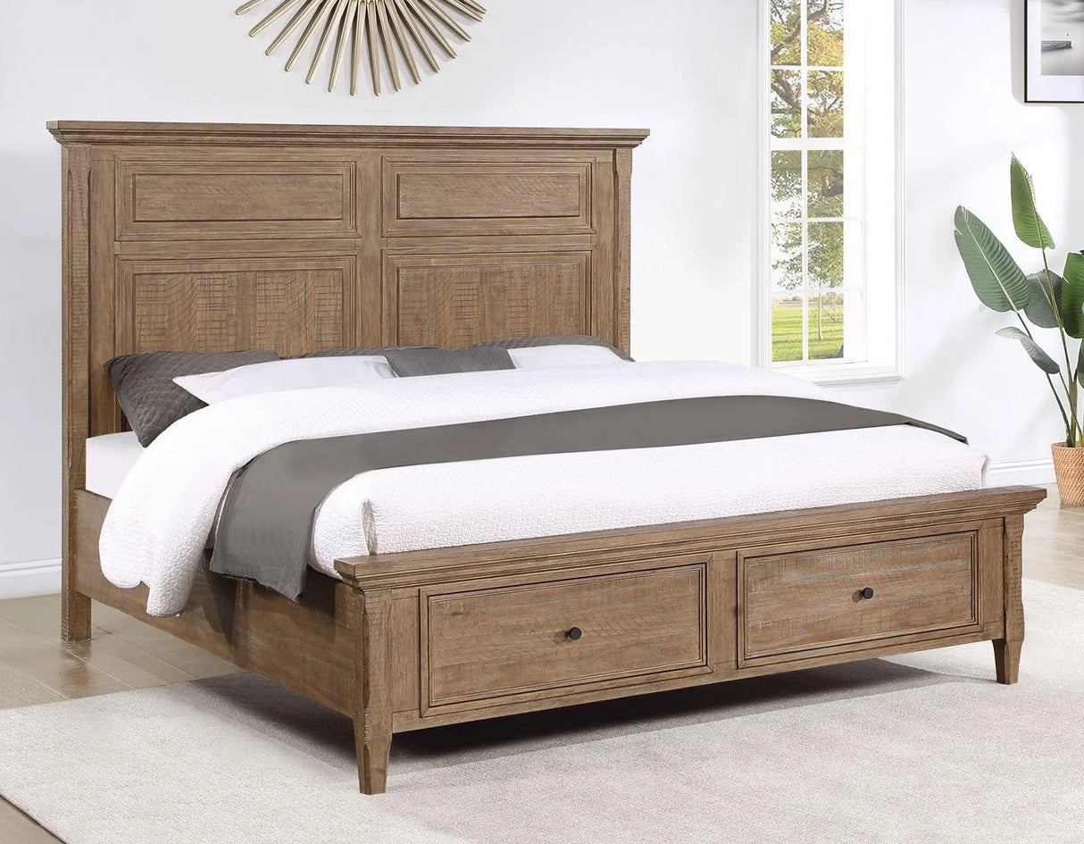 Riverdale Driftwood 4-Piece Queen Storage Platform Bedroom Set by Steve Silver at Eve Furniture