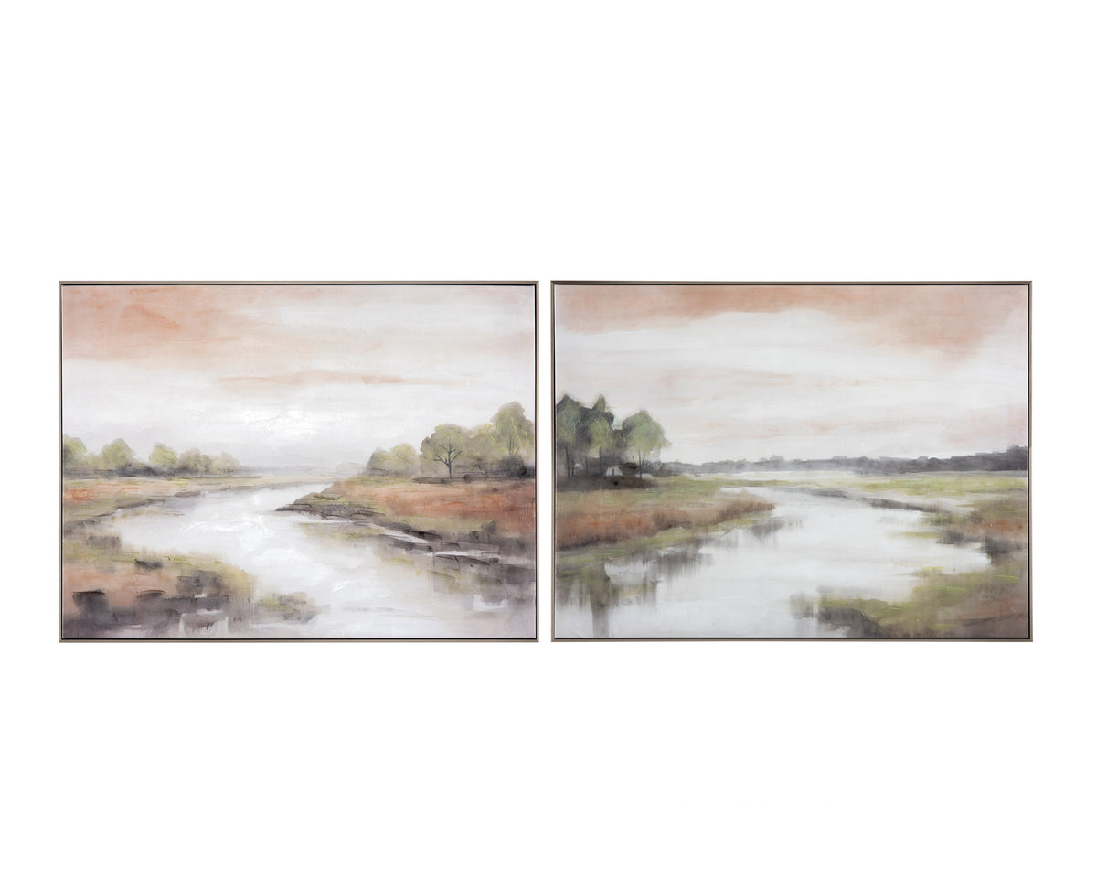 Rivers A Flowing Green/Grey Canvas by Crestview at Eve Furniture