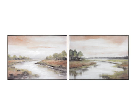 Rivers A Flowing Green/Grey Canvas by Crestview at Eve Furniture