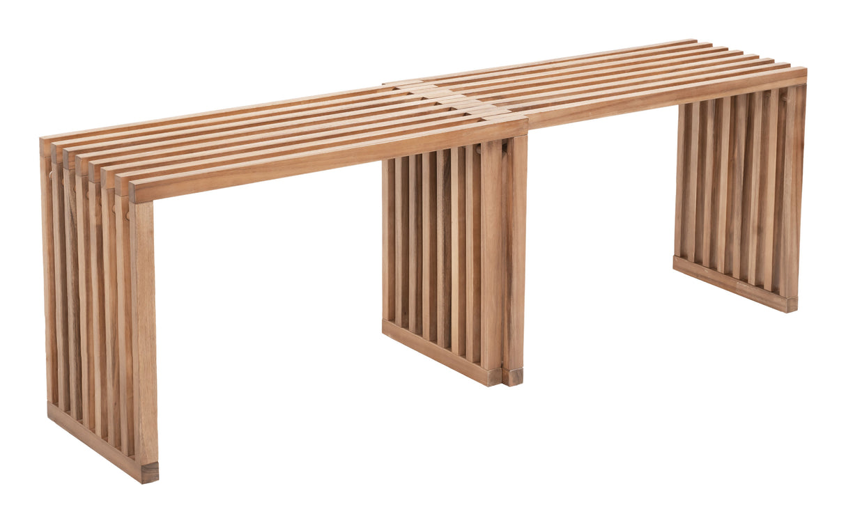 Riviera Natural Outdoor Extendable Bench (Set of 2) by Zuomod at Eve Furniture