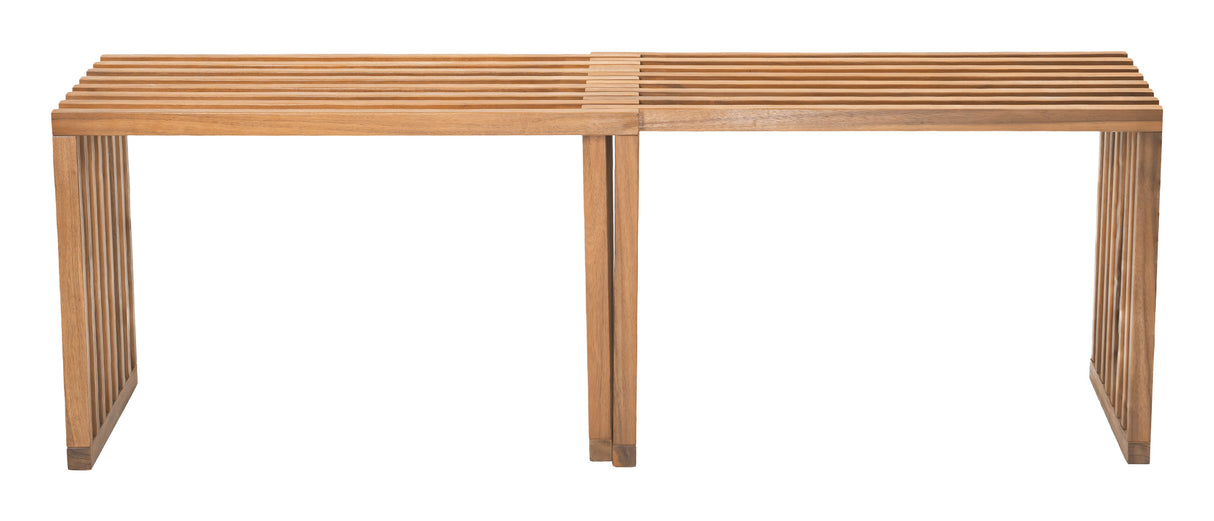 Riviera Natural Outdoor Extendable Bench (Set of 2) by Zuomod at Eve Furniture