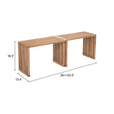 Riviera Natural Outdoor Extendable Bench (Set of 2) by Zuomod at Eve Furniture
