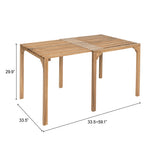 Riviera Natural Outdoor Extendable Dining Table by Zuomod at Eve Furniture