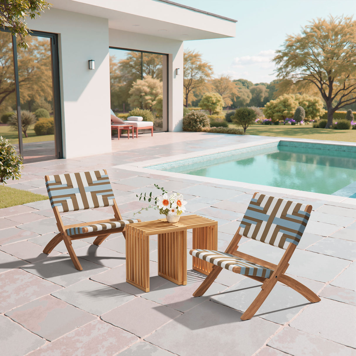 Riviera Natural Outdoor Extendable Stool (Set of 2) by Zuomod at Eve Furniture