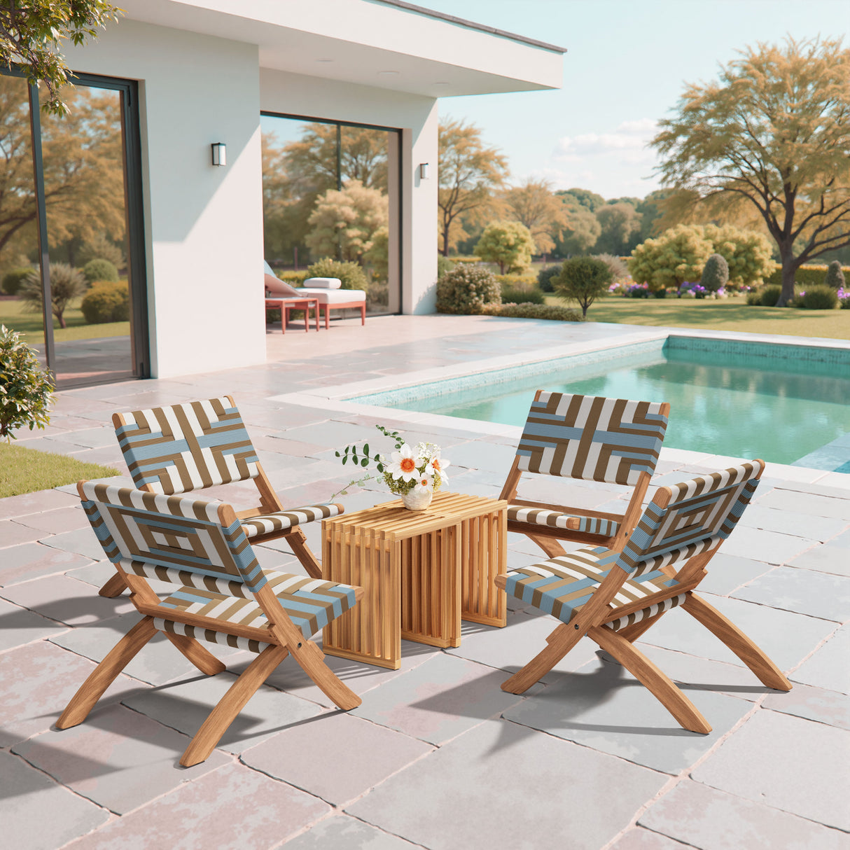 Riviera Natural Outdoor Extendable Stool (Set of 2) by Zuomod at Eve Furniture