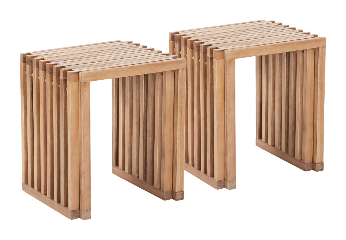 Riviera Natural Outdoor Extendable Stool (Set of 2) by Zuomod at Eve Furniture