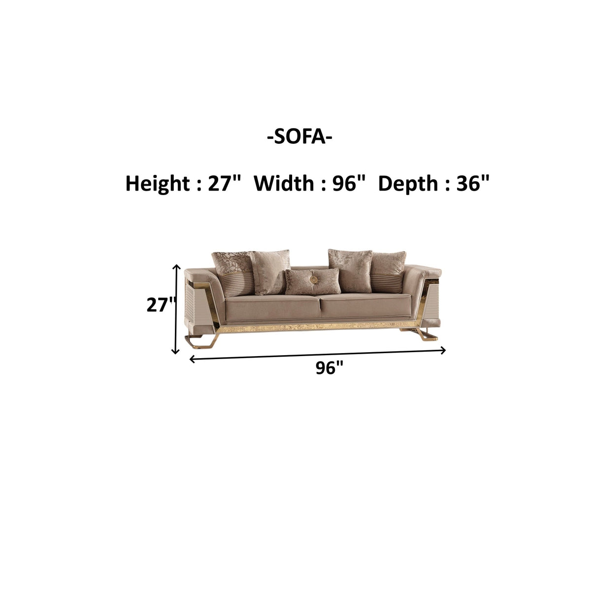 Rixos 3-pieces (Sofa & Loveseat & Chair) Livingroom Set in Beige by Furnia at Eve Furniture