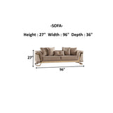 Rixos 3-pieces (Sofa & Loveseat & Chair) Livingroom Set in Beige by Furnia at Eve Furniture