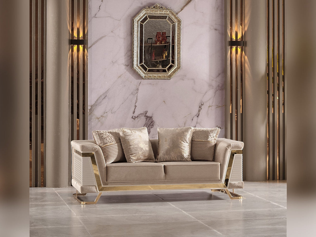 Rixos 3-pieces (Sofa & Loveseat & Chair) Livingroom Set in Beige by Furnia at Eve Furniture