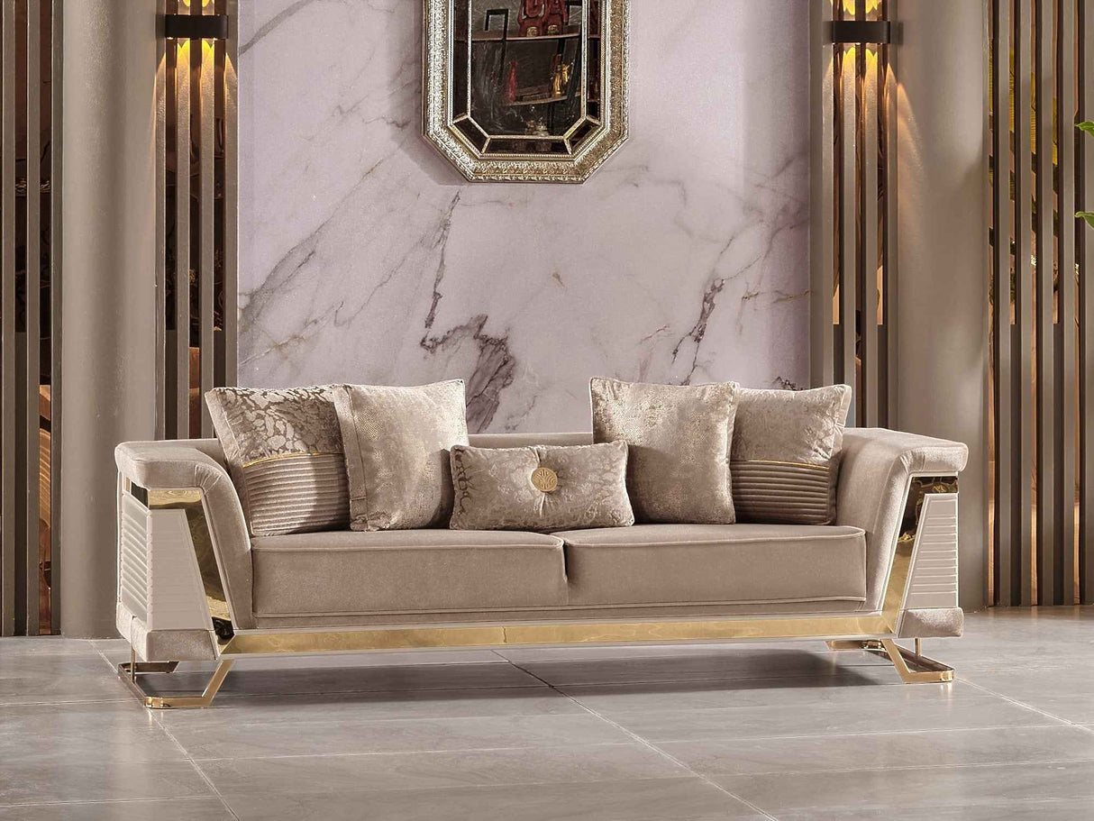 Rixos Beige Stationary Sofa by Furnia at Eve Furniture