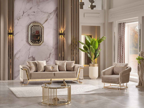 Rixos Beige Stationary Sofa by Furnia at Eve Furniture