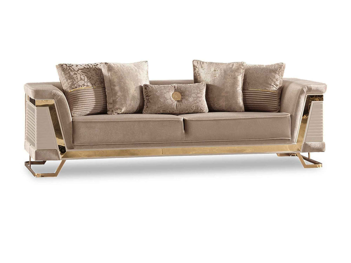 Rixos Beige Stationary Sofa by Furnia at Eve Furniture