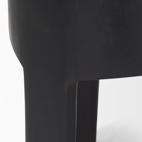 Riya Solid Black Wooden Stool by Mercana at Eve Furniture