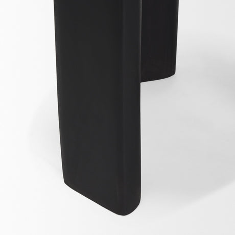 Riya Solid Black Wooden Stool by Mercana at Eve Furniture