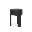 Riya Solid Black Wooden Stool by Mercana at Eve Furniture