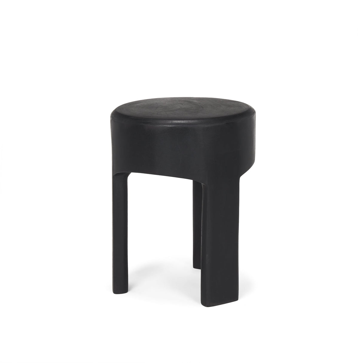 Riya Solid Black Wooden Stool by Mercana at Eve Furniture