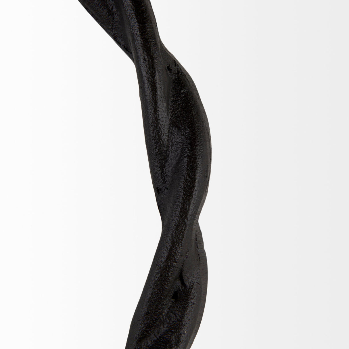 Rizwan 12.0L x 14.0W x 4.5H Black Aluminum Braided Circular Candle Holder by Mercana at Eve Furniture