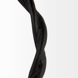 Rizwan Black Aluminum Braided Circular Candle Holder by Mercana at Eve Furniture