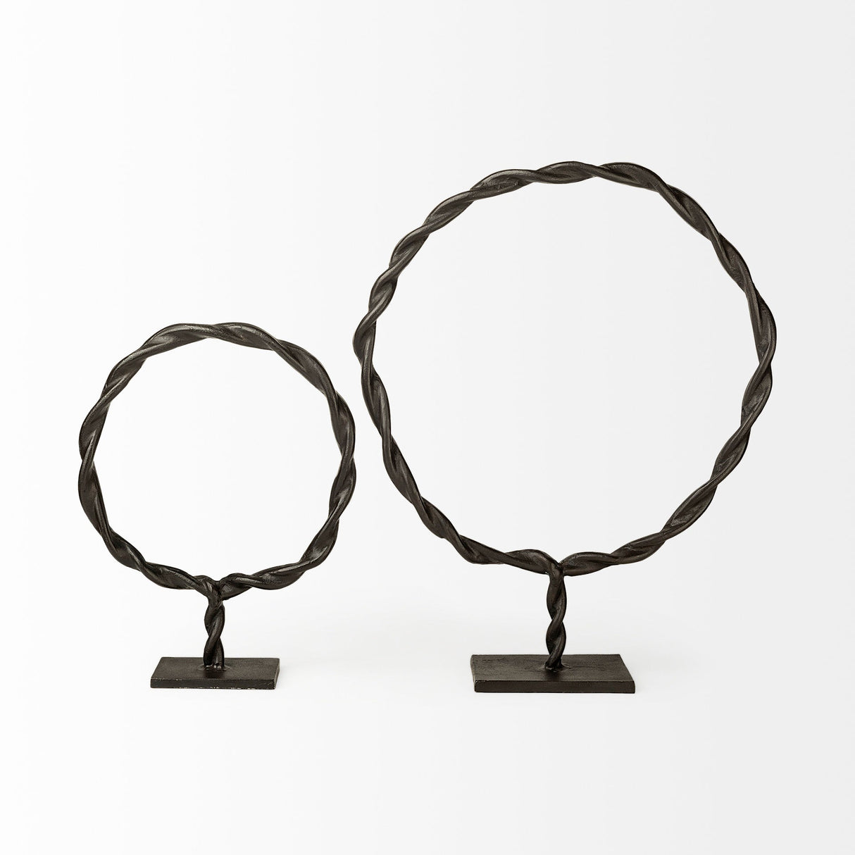 Rizwan (Large) Black Aluminum Braided Circular Object by Mercana at Eve Furniture