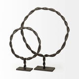 Rizwan (Large) Black Aluminum Braided Circular Object by Mercana at Eve Furniture