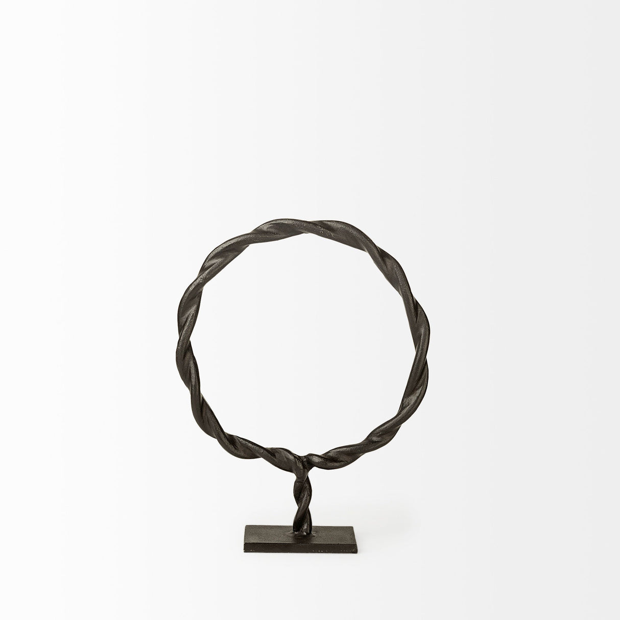 Rizwan (Small) Black Aluminum Braided Circular Object by Mercana at Eve Furniture
