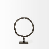 Rizwan (Small) Black Aluminum Braided Circular Object by Mercana at Eve Furniture
