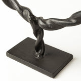 Rizwan (Small) Black Aluminum Braided Circular Object by Mercana at Eve Furniture
