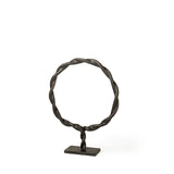 Rizwan (Small) Black Aluminum Braided Circular Object by Mercana at Eve Furniture