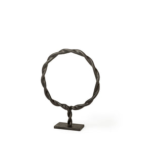 Rizwan (Small) Black Aluminum Braided Circular Object by Mercana at Eve Furniture