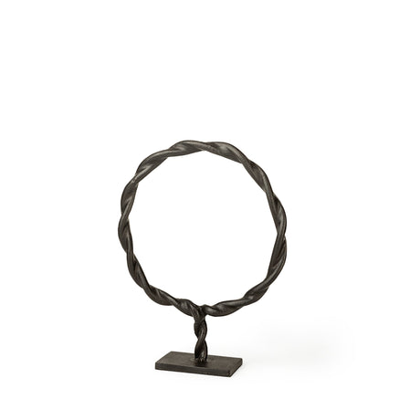 Rizwan (Small) Black Aluminum Braided Circular Object by Mercana at Eve Furniture