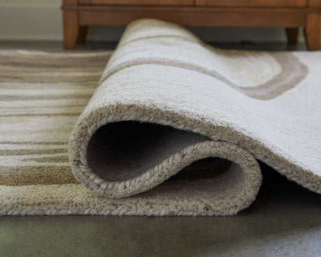 Rizwana Ivory/Brown/Gray Large Rug by Ashley at Eve Furniture