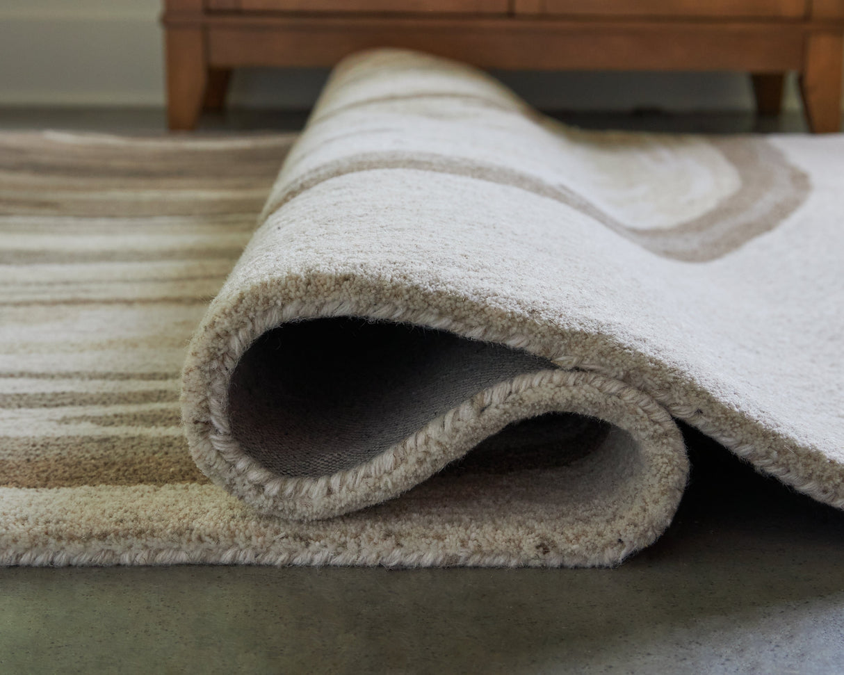 Rizwana Ivory/Brown/Gray Large Rug by ASHLEY FURNITURE at Eve Furniture
