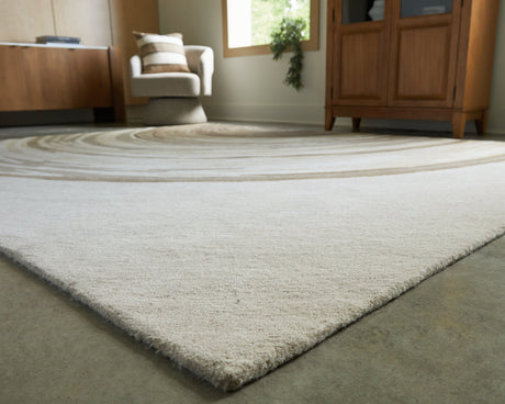 Rizwana Ivory/Brown/Gray Medium Rug by Ashley at Eve Furniture