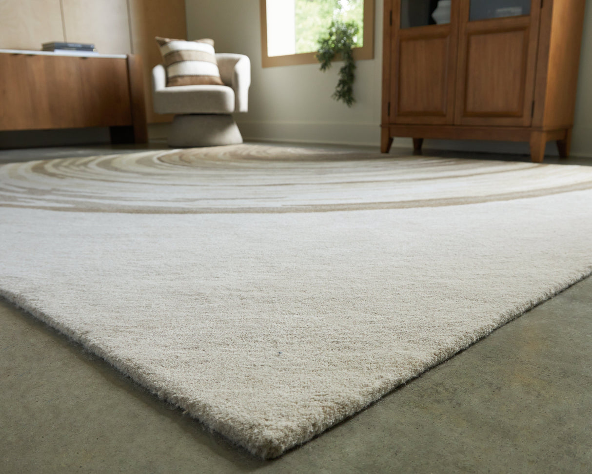 Rizwana Ivory/Brown/Gray Medium Rug by ASHLEY FURNITURE at Eve Furniture