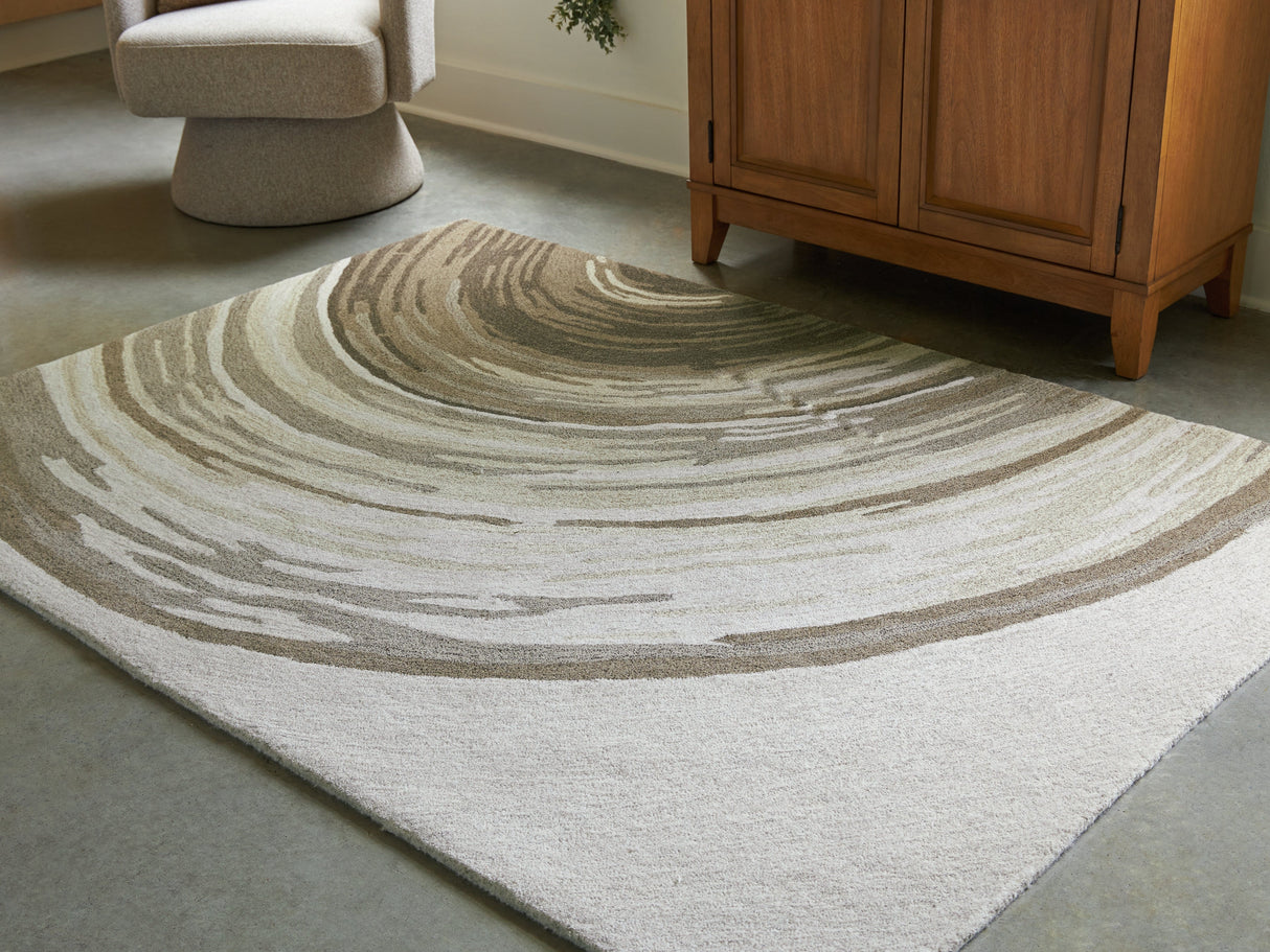 Rizwana Ivory/Brown/Gray Medium Rug by ASHLEY FURNITURE at Eve Furniture