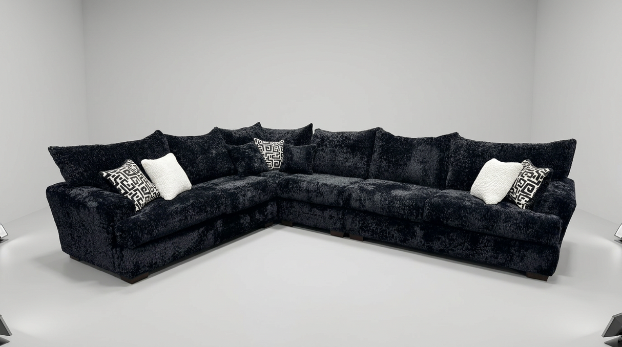 Rizz Black 4-Piece Sectional by New Era Innovations at Eve Furniture