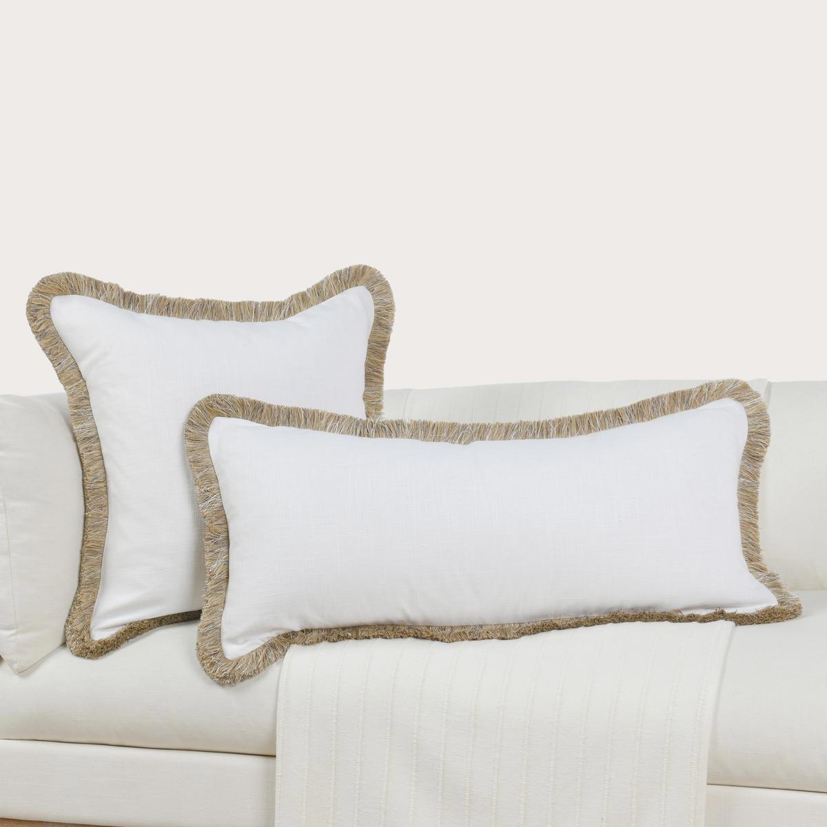 RO Cara Ivory/Natural Multiple Sizes Throw Pillow by Classic Home at Eve Furniture