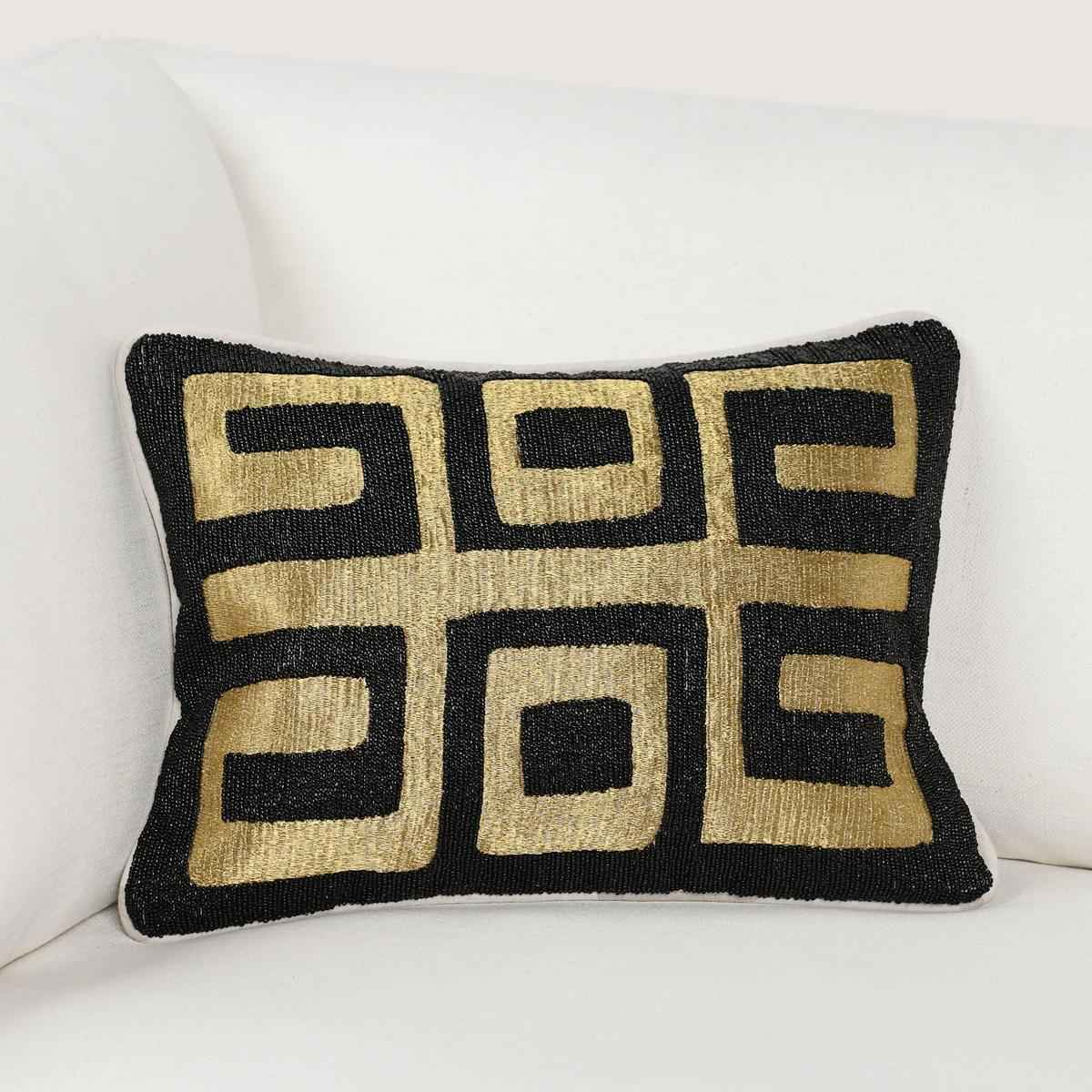 RO Dala Black/Gold 12x16 Throw Pillow (Set of 2) by Classic Home at Eve Furniture